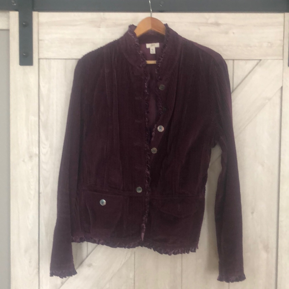 Purple corduroy J Jill jacket m tall